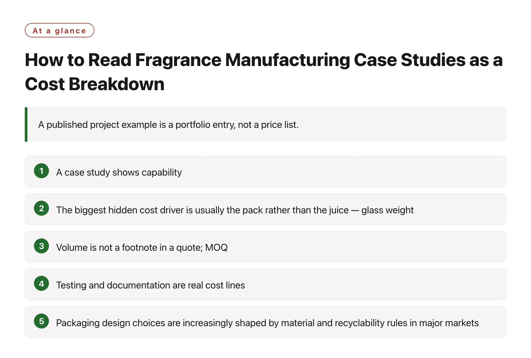 How to Read Fragrance Manufacturing Case Studies as a Cost Breakdown——全文要点速览